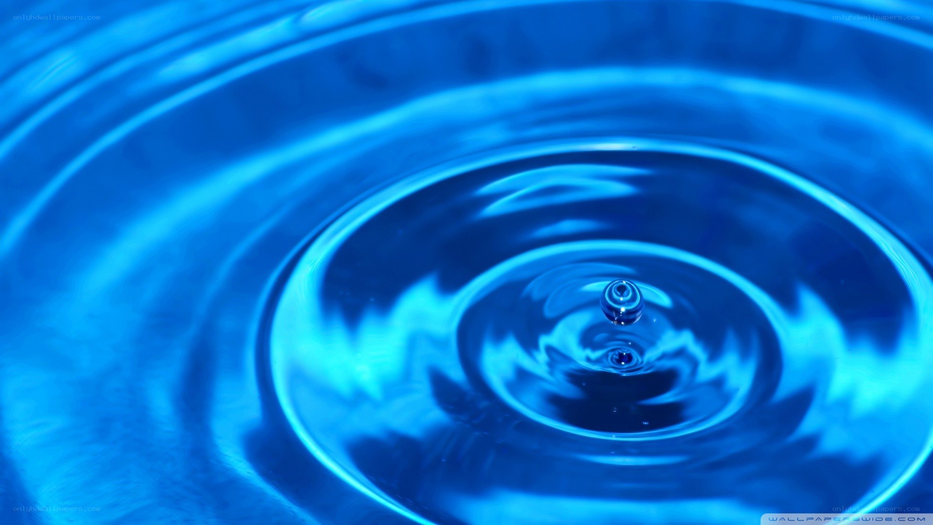 Water ripple in blue