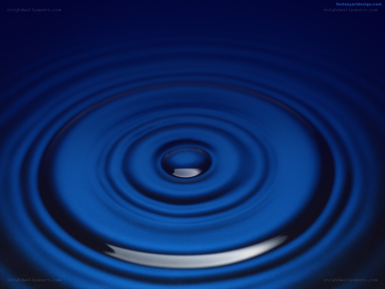 Water ripple in blue