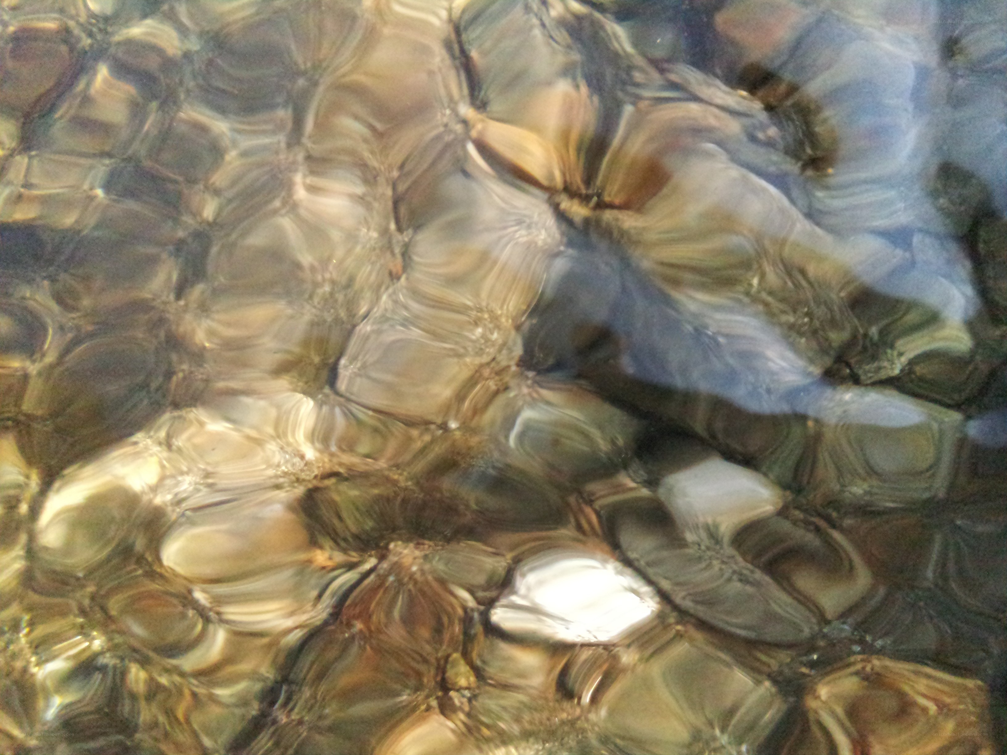 Water ripples on pebbles
