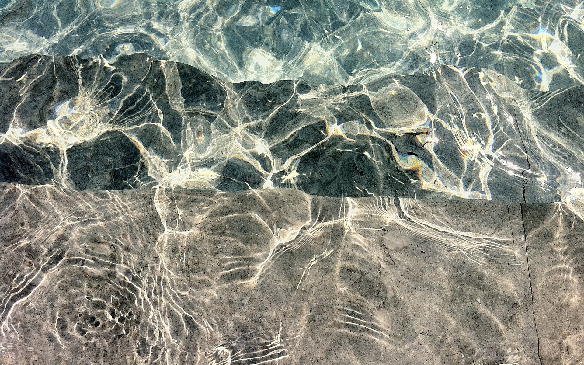 Water ripples on stone surface