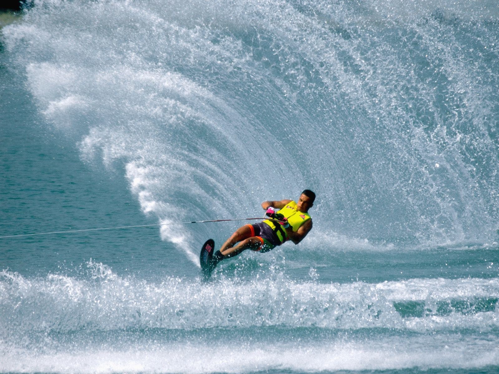 Water skier making a turn