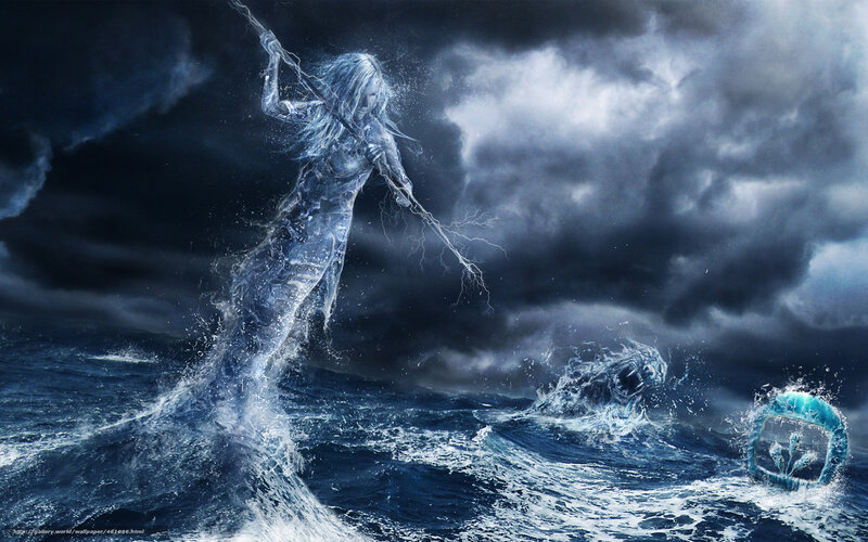 Water spirit in storm