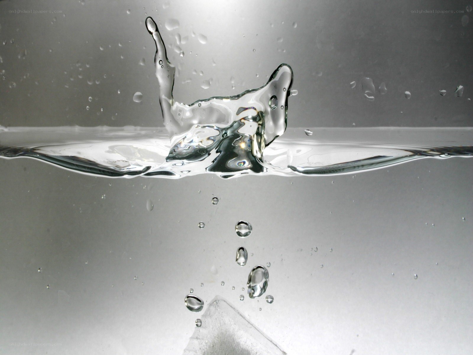 Water splash at surface