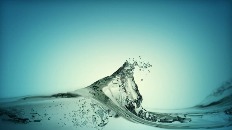 Water Splash — Blue, Calm, Photograph, Bubbles