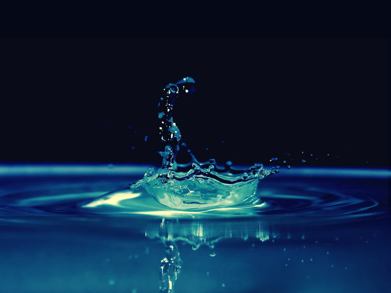 Water Splash — Blue, Dramatic, Photograph
