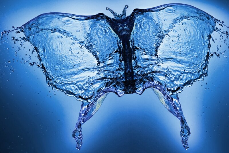 Water Splash Butterfly — Blue