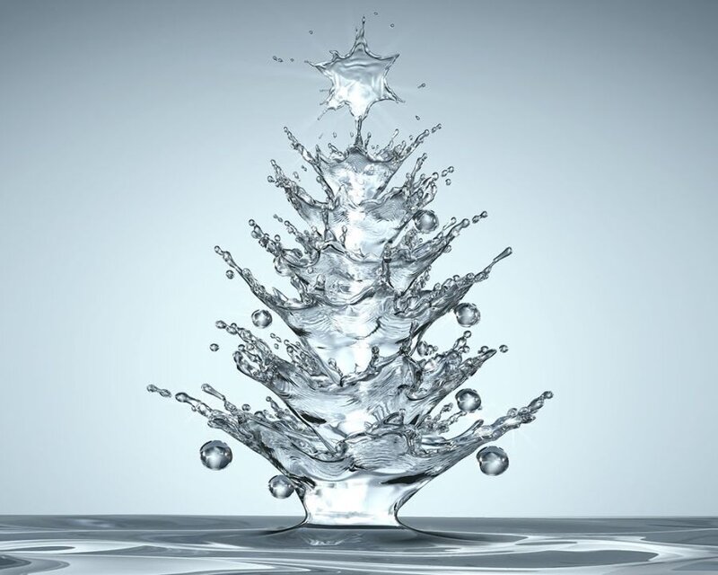 Water Splash Christmas Tree — Gray