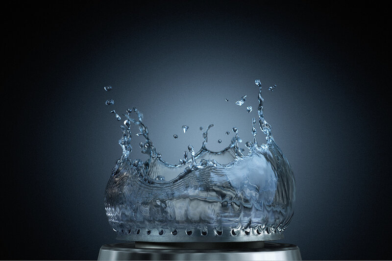 Water Splash Crown — Blue, Dramatic, Photograph, Splashing Water