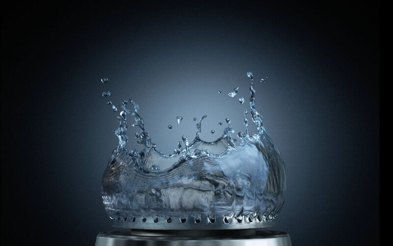 Water Splash Crown — Blue, Dramatic