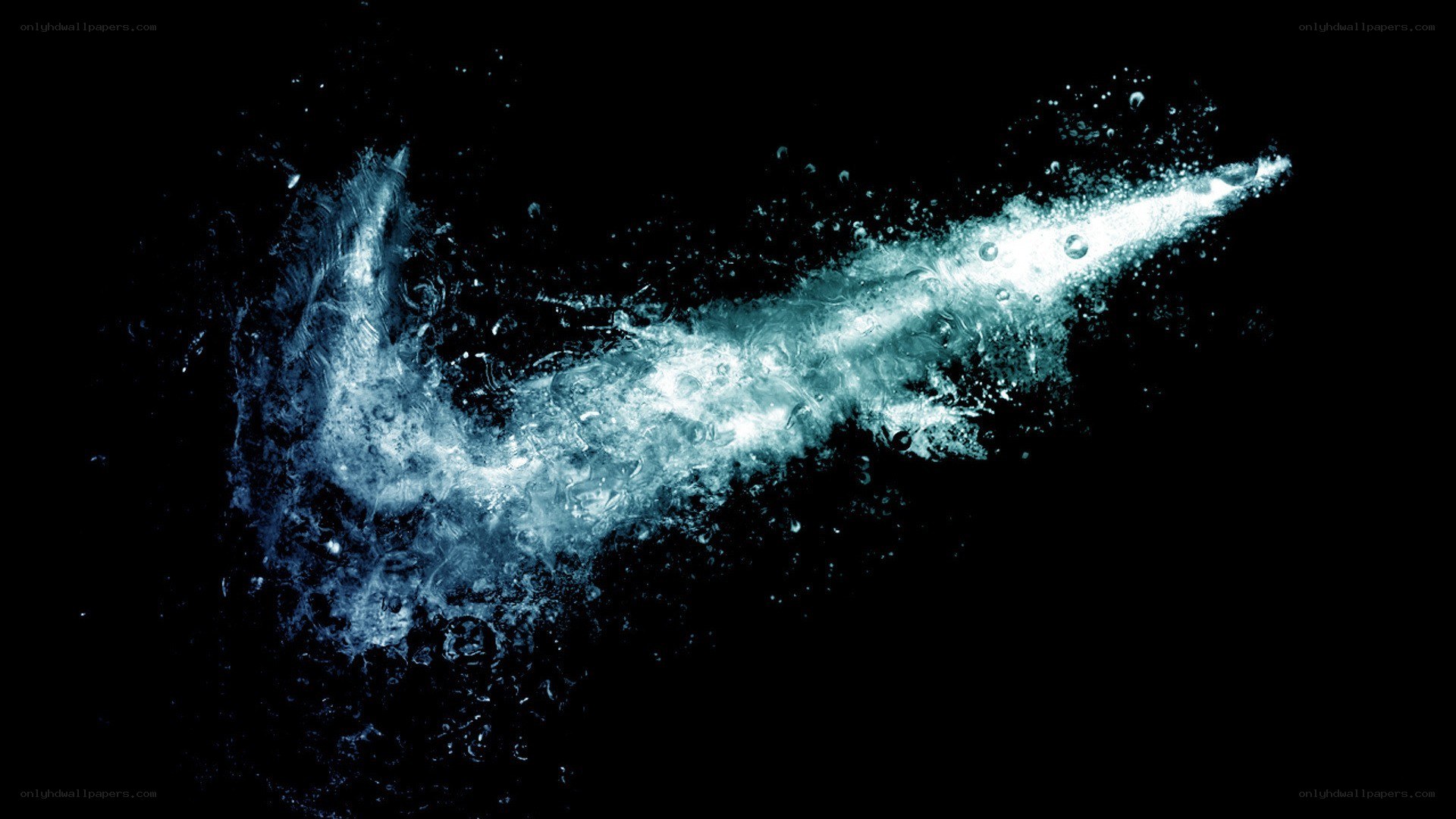 Water splash forming a logo