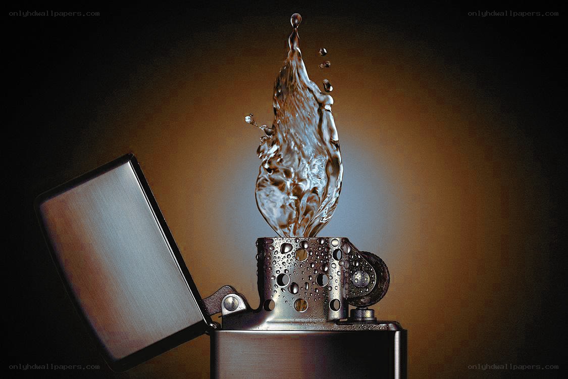 Water splash from a lighter