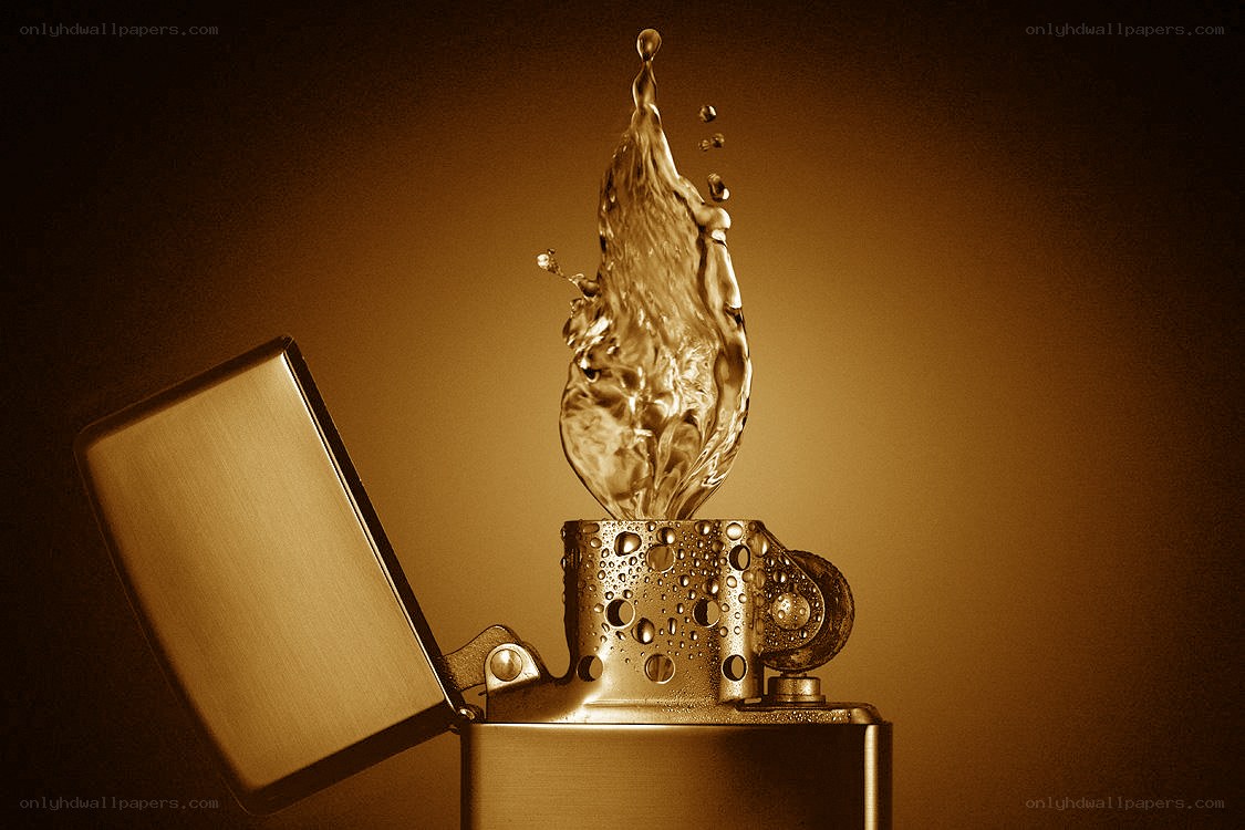 Water splash from a lighter