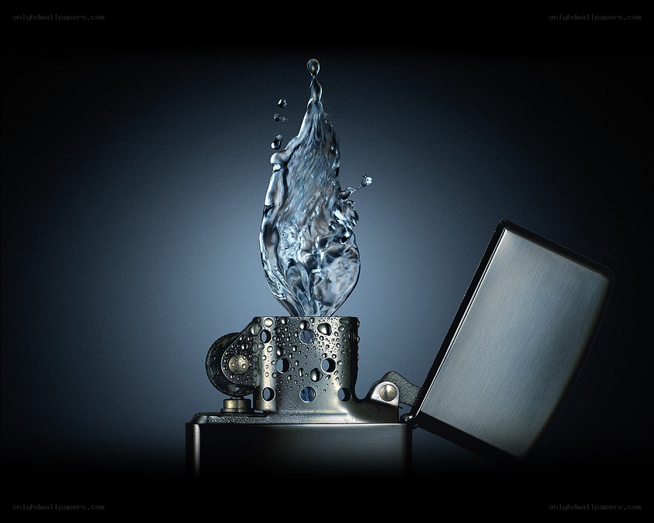 Water splash from a lighter