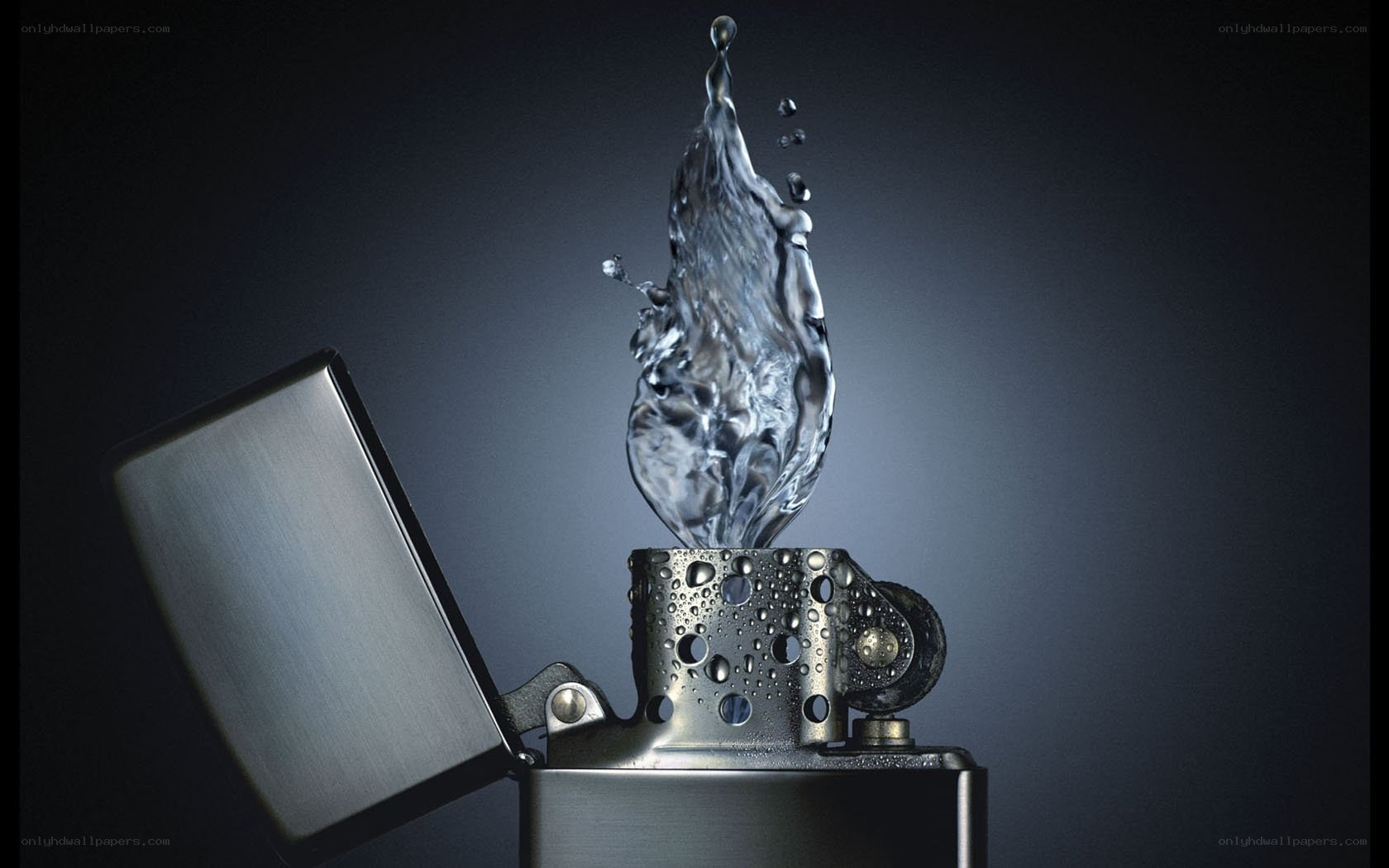 Water splash from a lighter