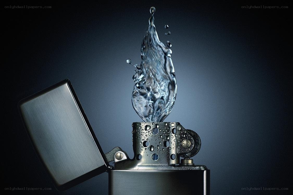 Water splash from a lighter