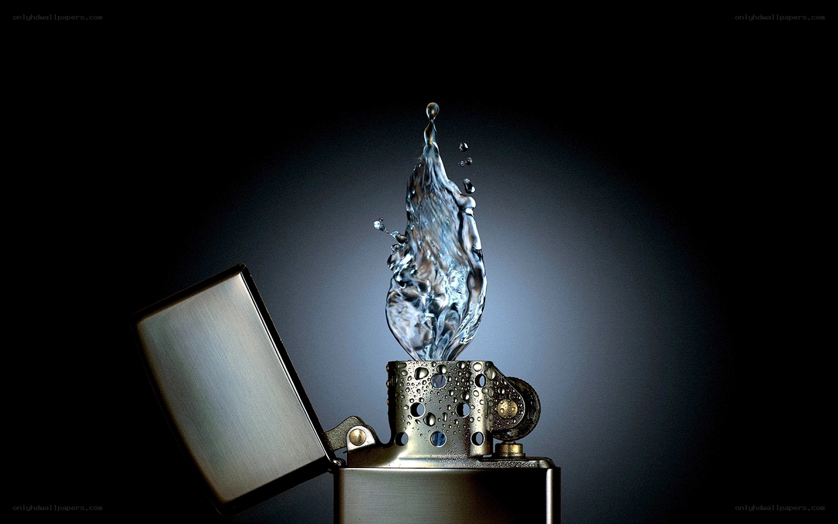 Water splash from a lighter