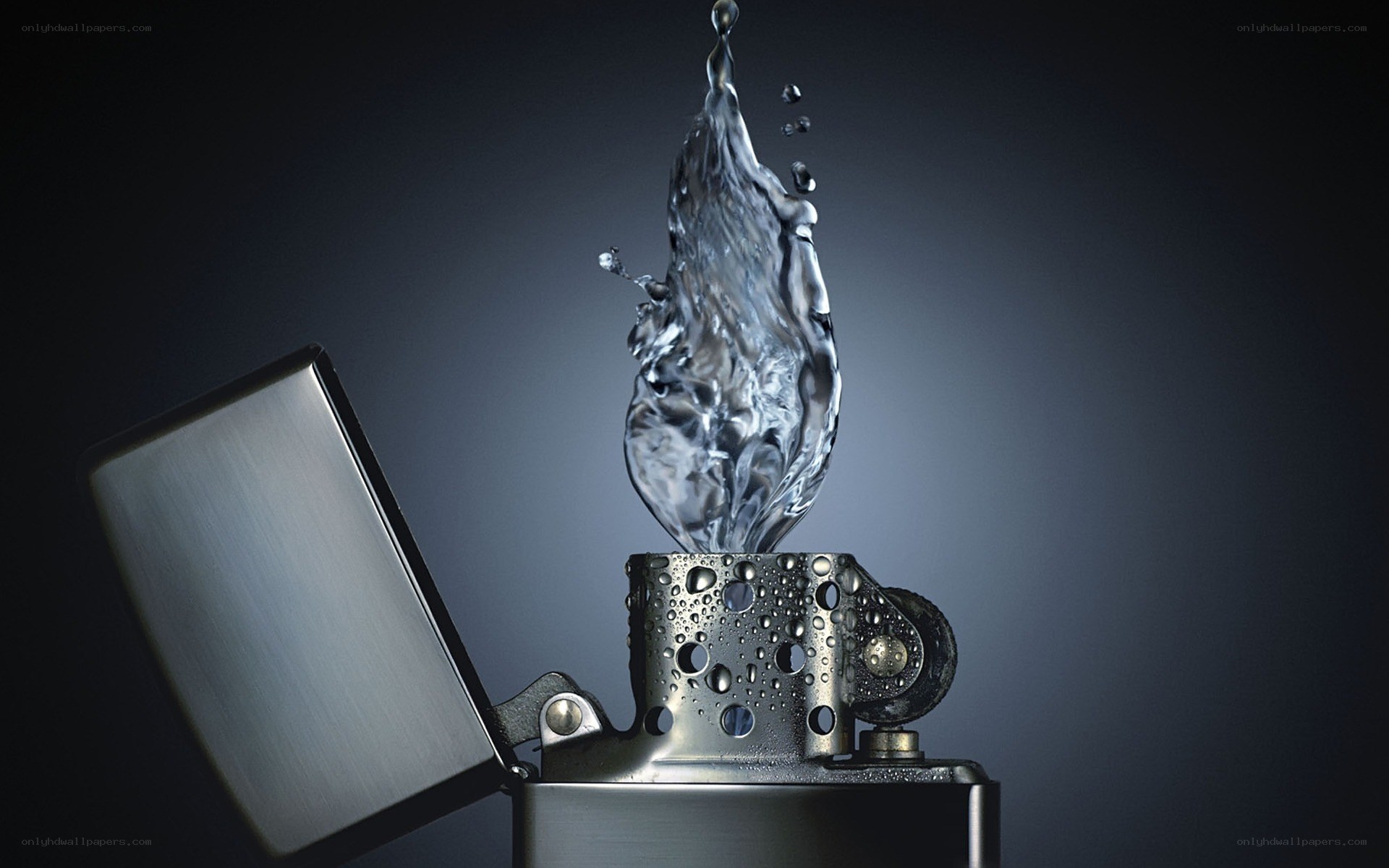 Water splash from a lighter