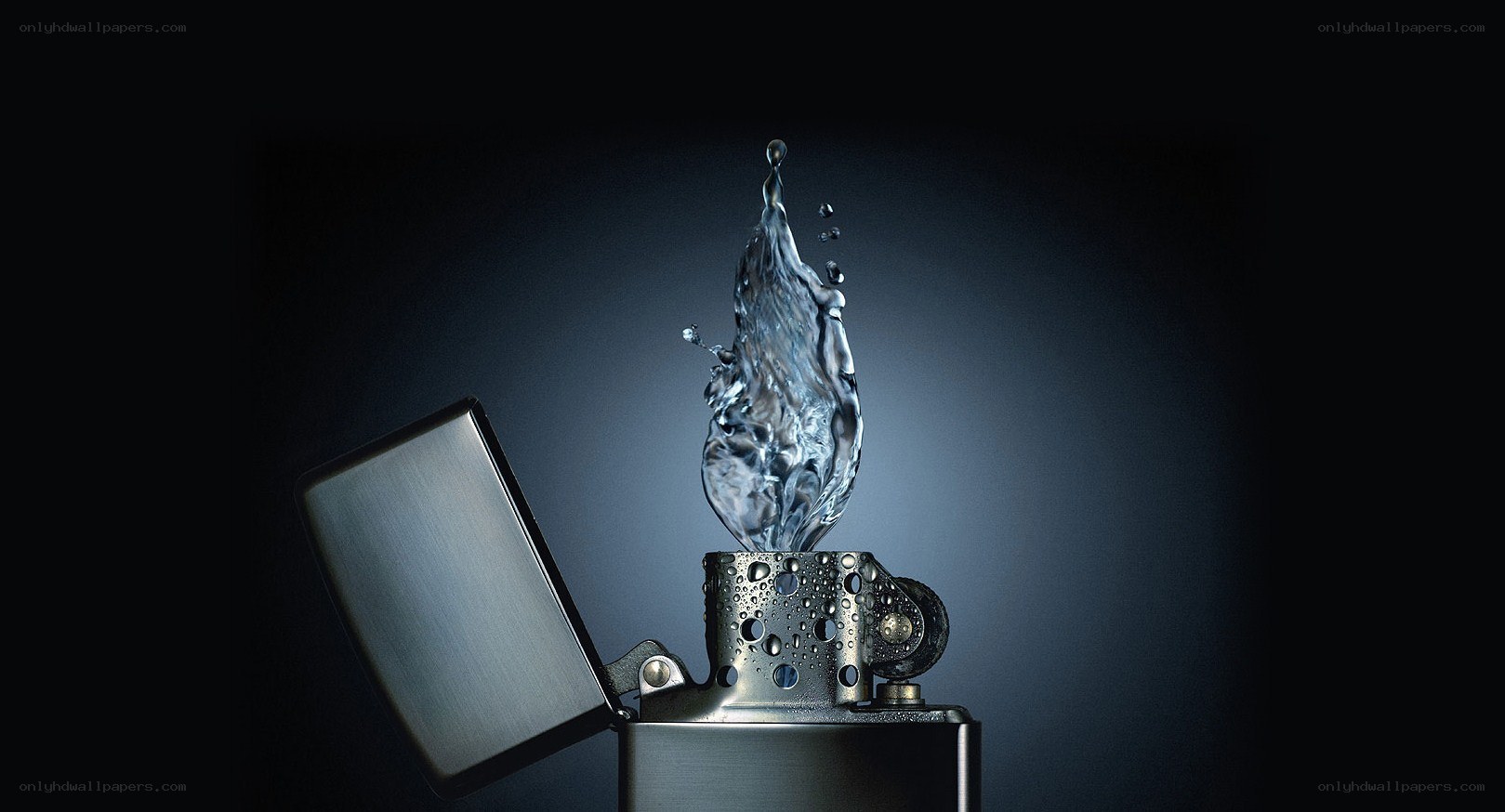 Water splash from a lighter