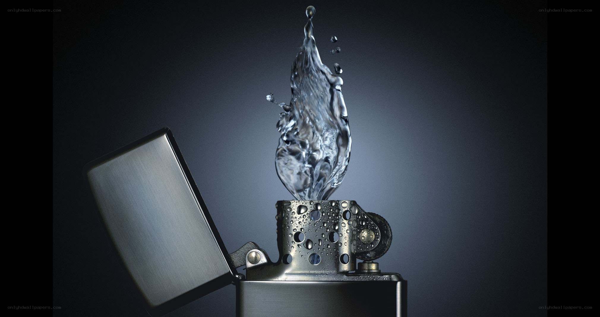 Water splash from a lighter