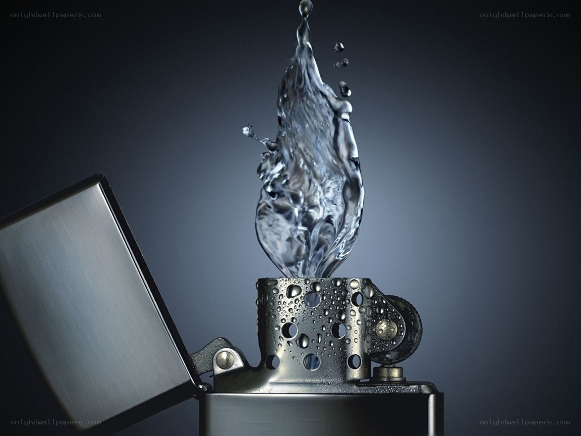 Water splash from a lighter