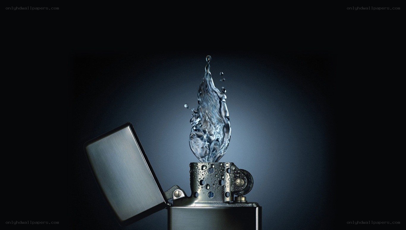 Water splash from a lighter