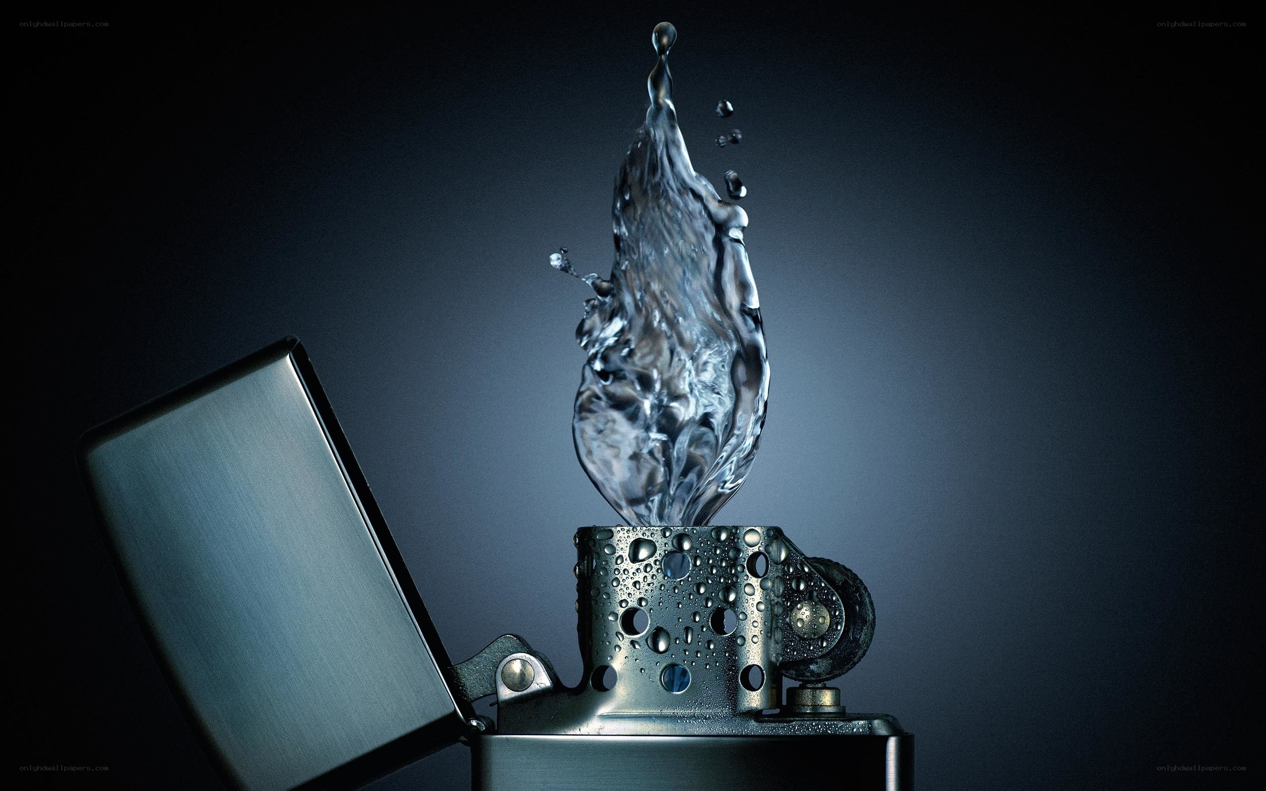 Water splash from a lighter