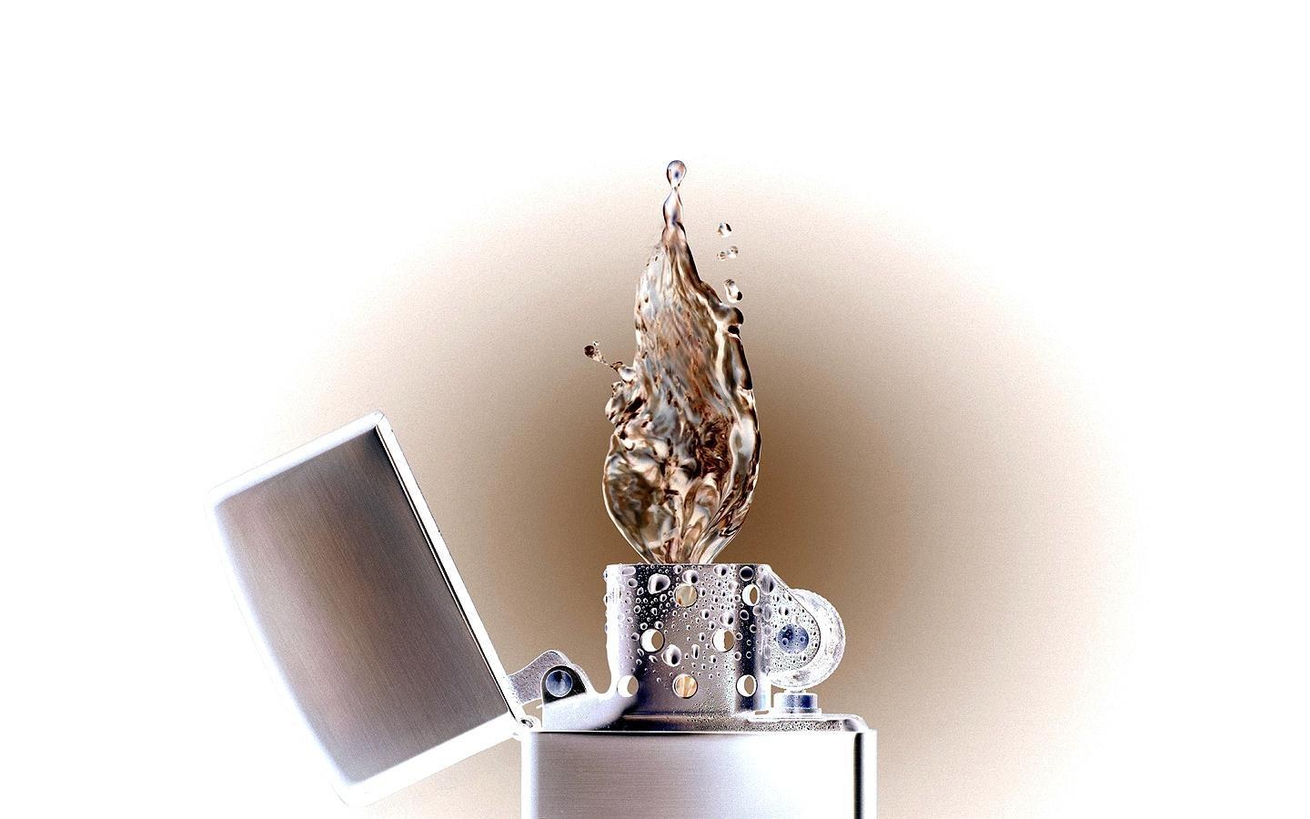 Water splash from a lighter