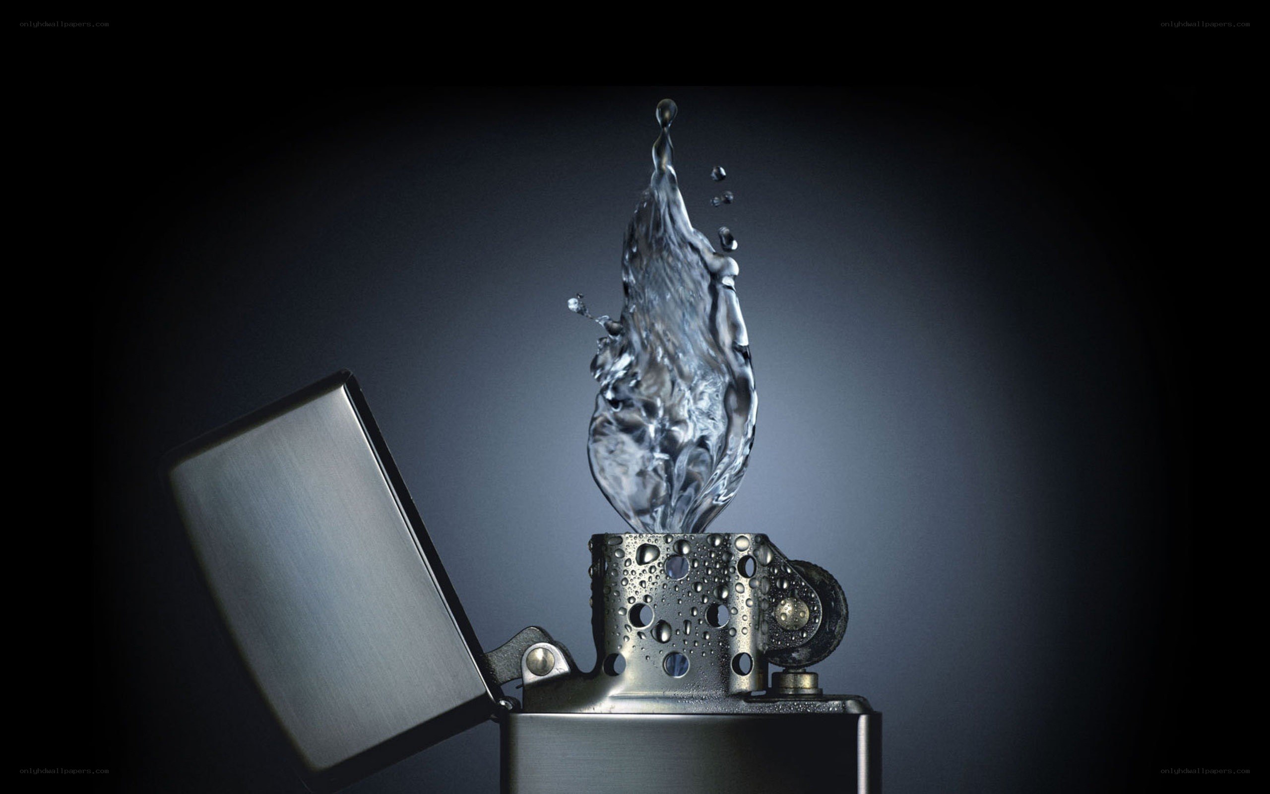 Water splash from a lighter
