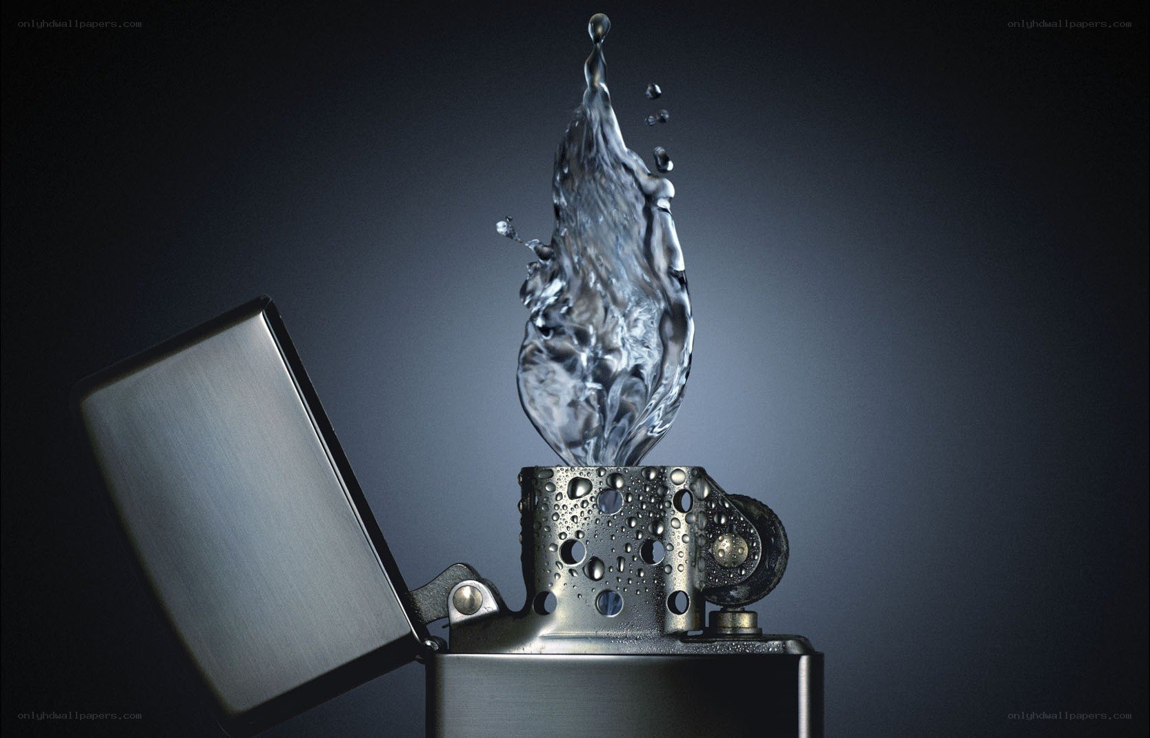 Water splash from a lighter