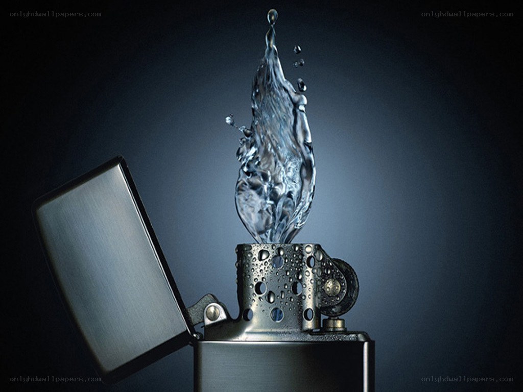 Water splash from a lighter