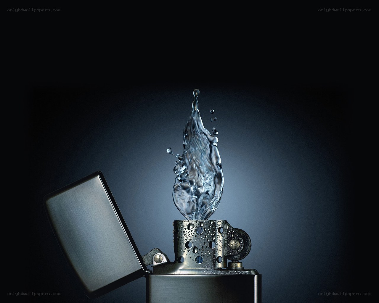Water splash from a lighter