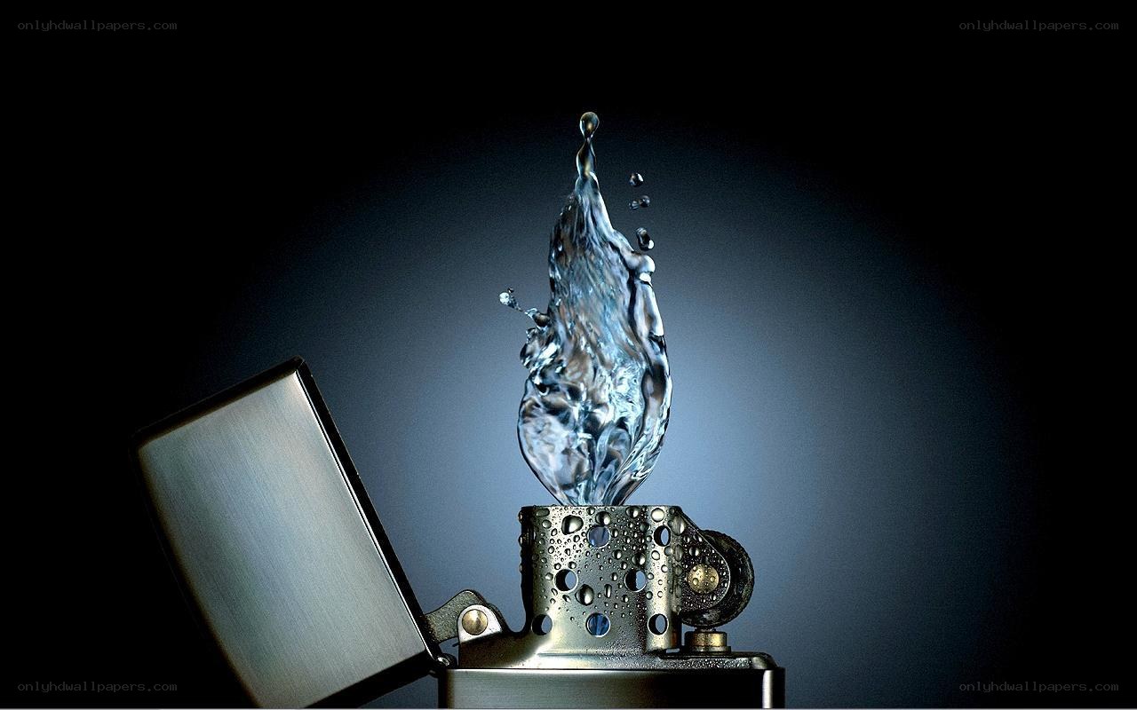 Water splash from a lighter