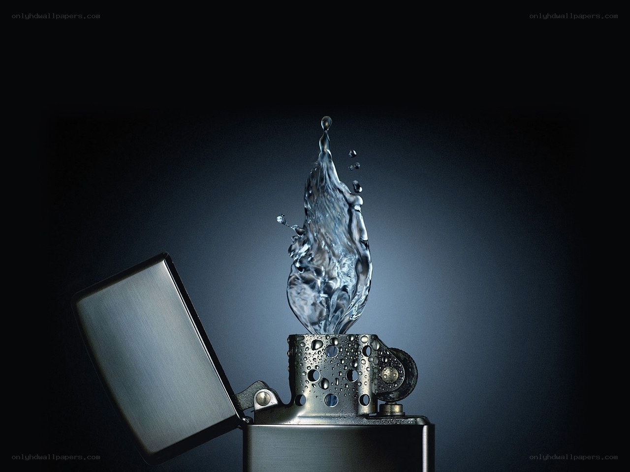 Water splash from a lighter