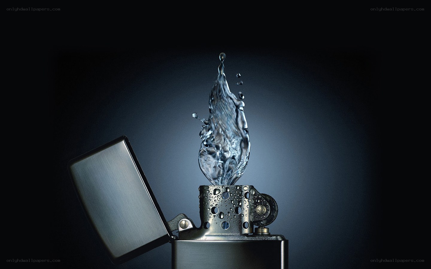 Water splash from a lighter