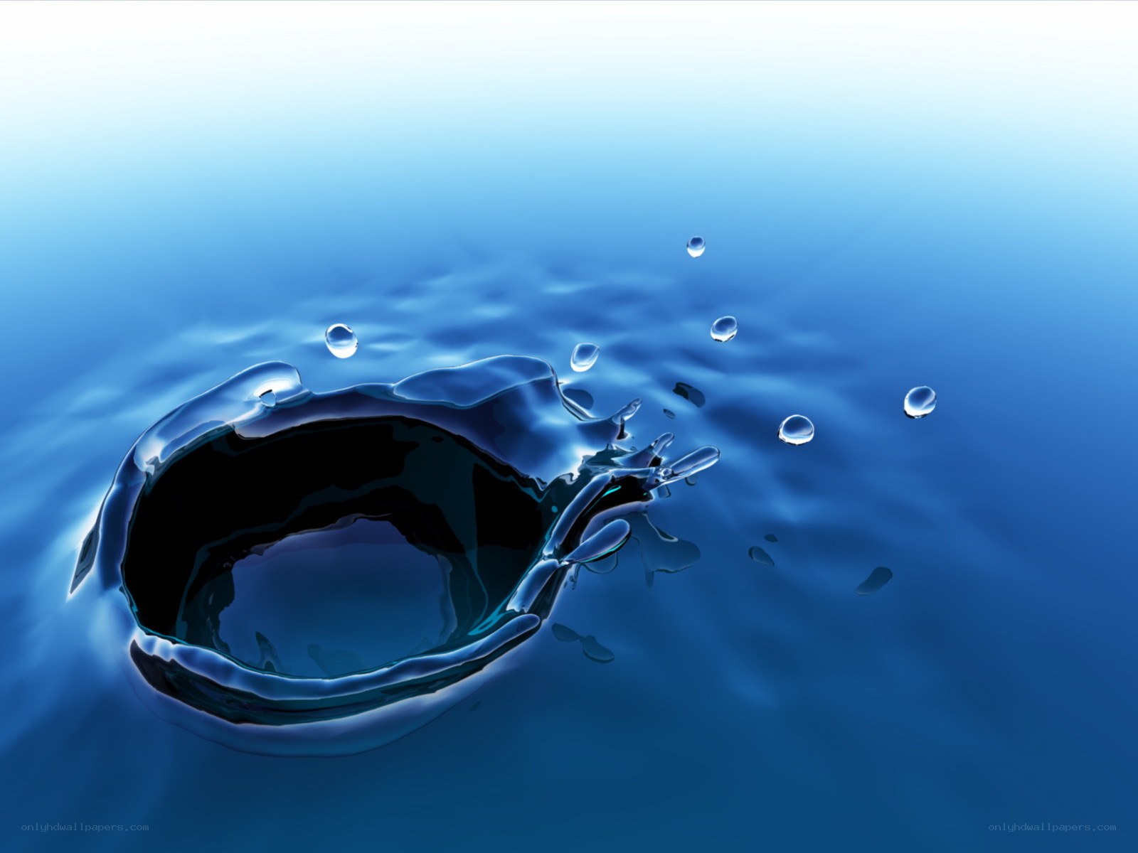 Water splash in blue