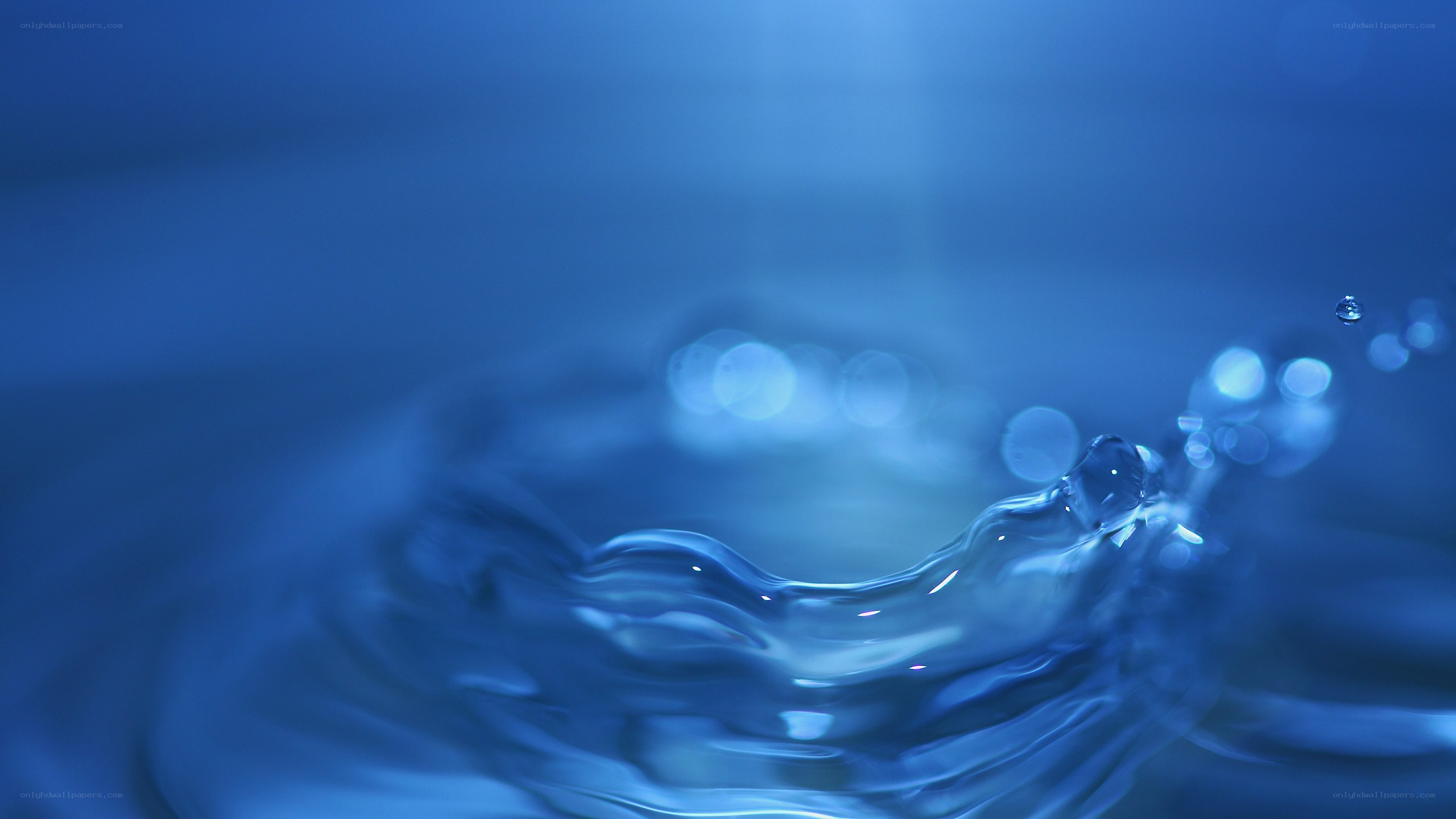 Water splash in blue light
