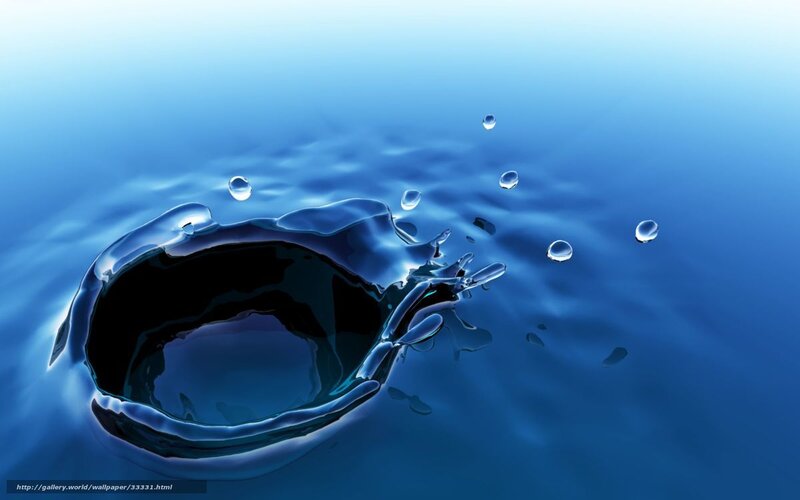 Water splash in blue