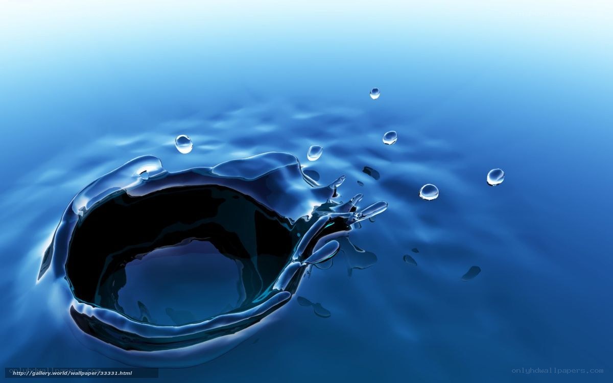 Water splash in blue