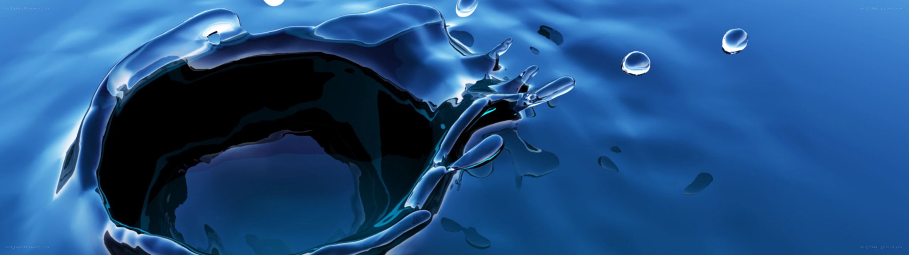 Water splash in deep blue
