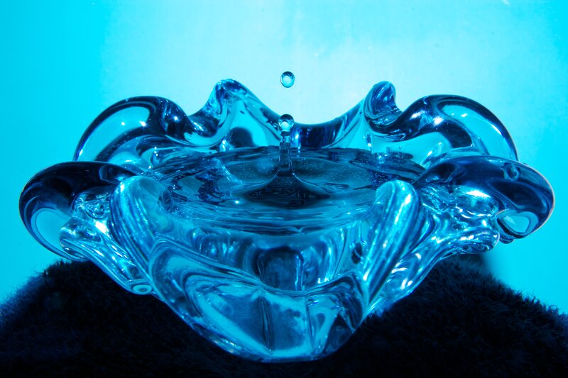 Water Splash in Glass — Blue