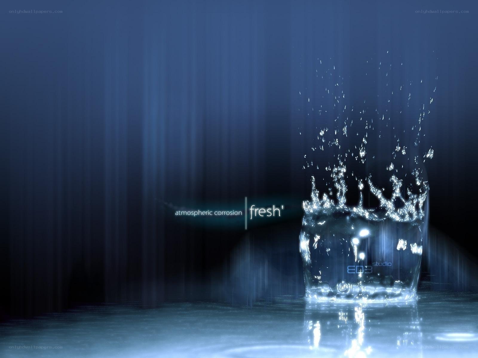 Water splash in glass