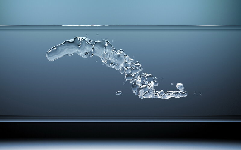 Water splash in motion