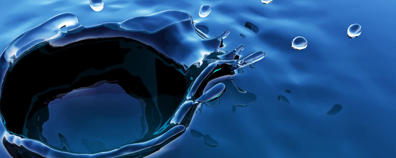 Water splash in motion