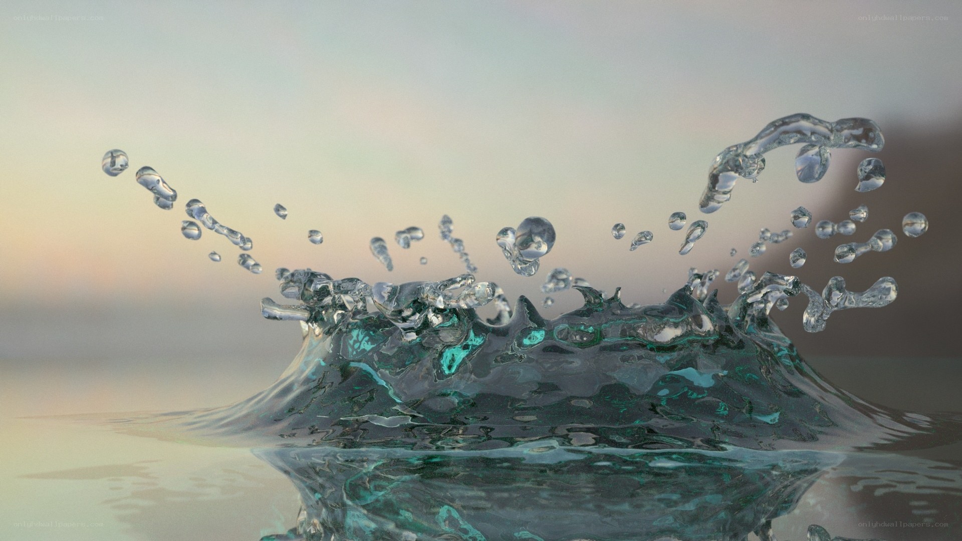 Water splash in slow motion
