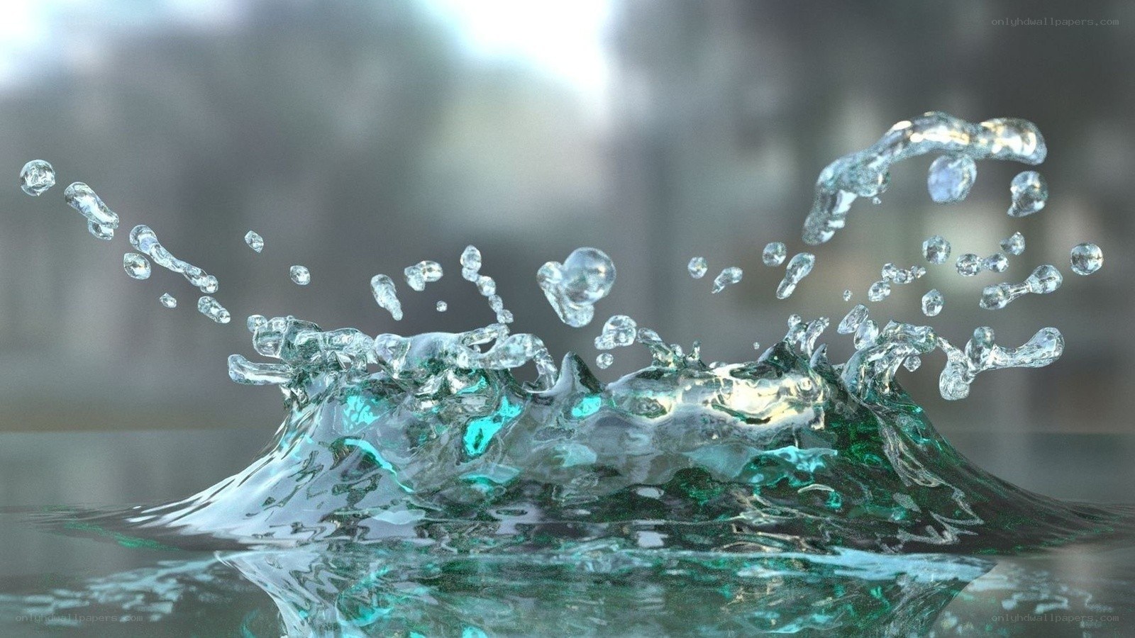 Water splash in slow motion