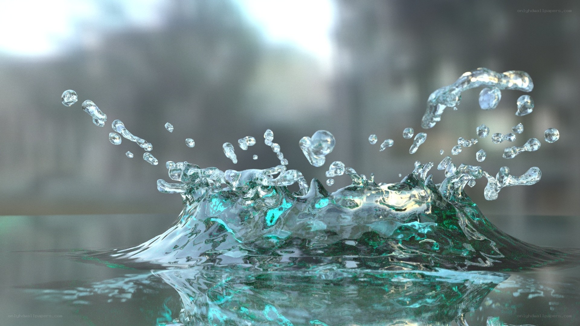 Water splash in slow motion