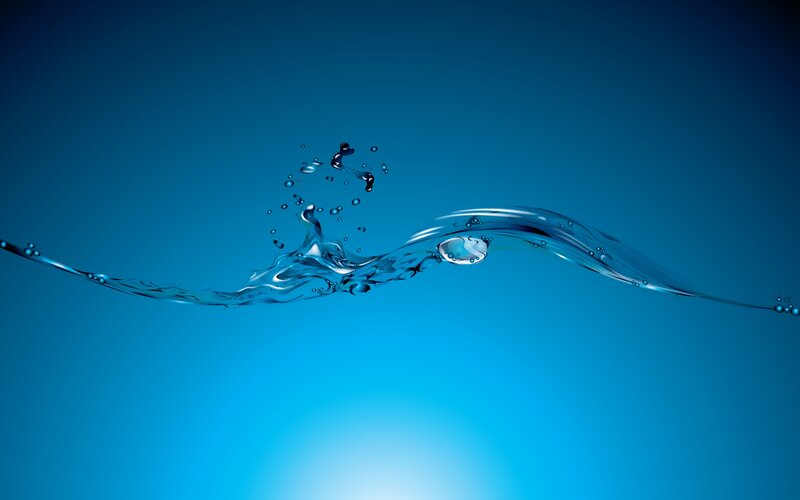 Water splash on blue background