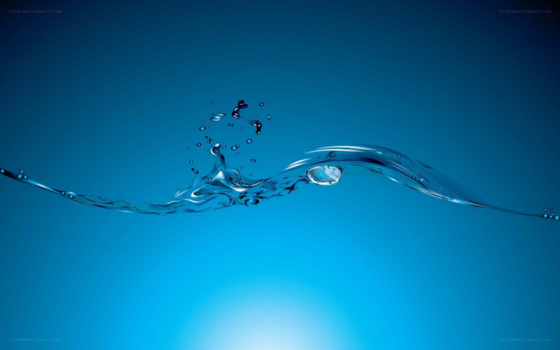 Water splash on blue background