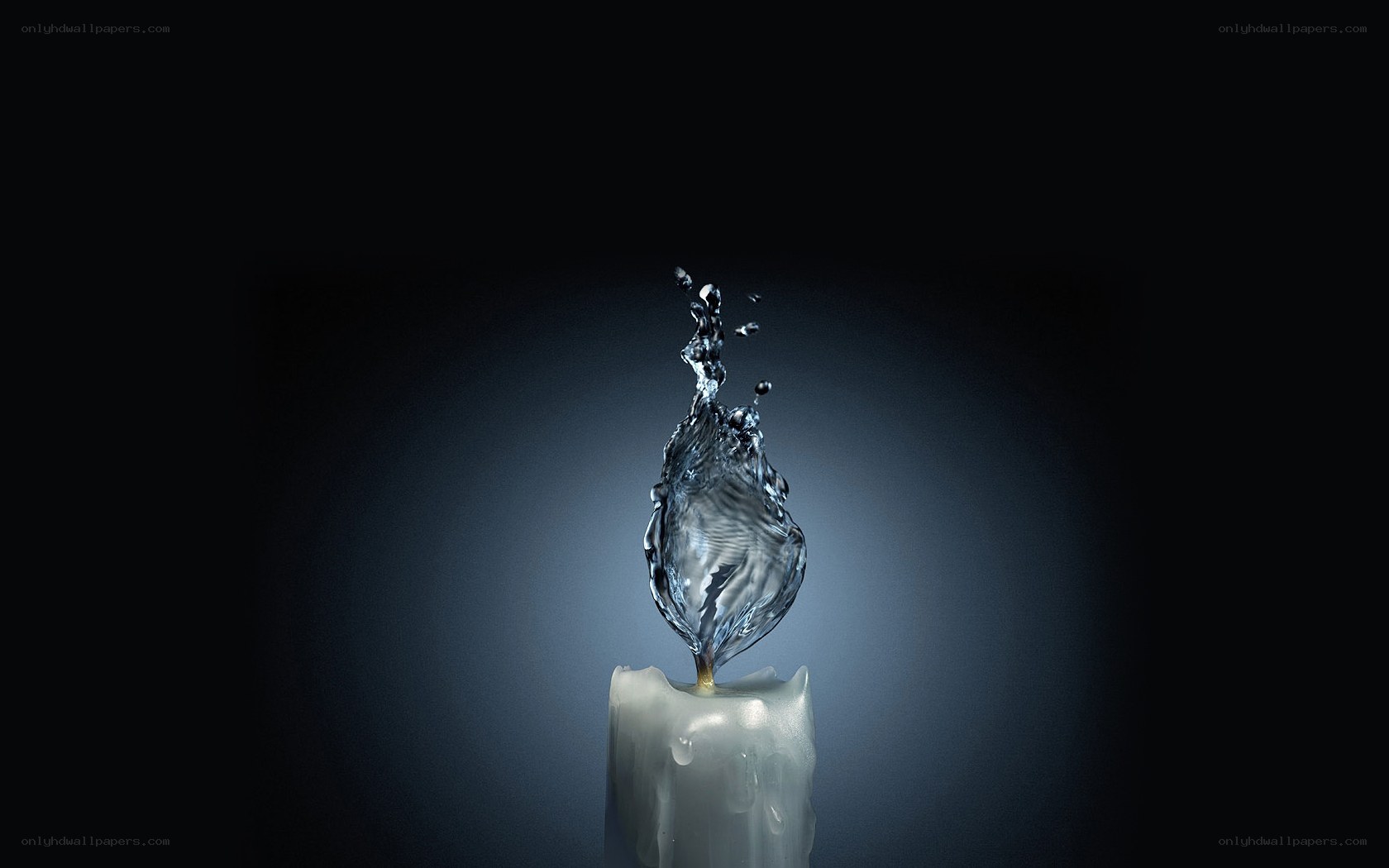 Water splash on candle flame