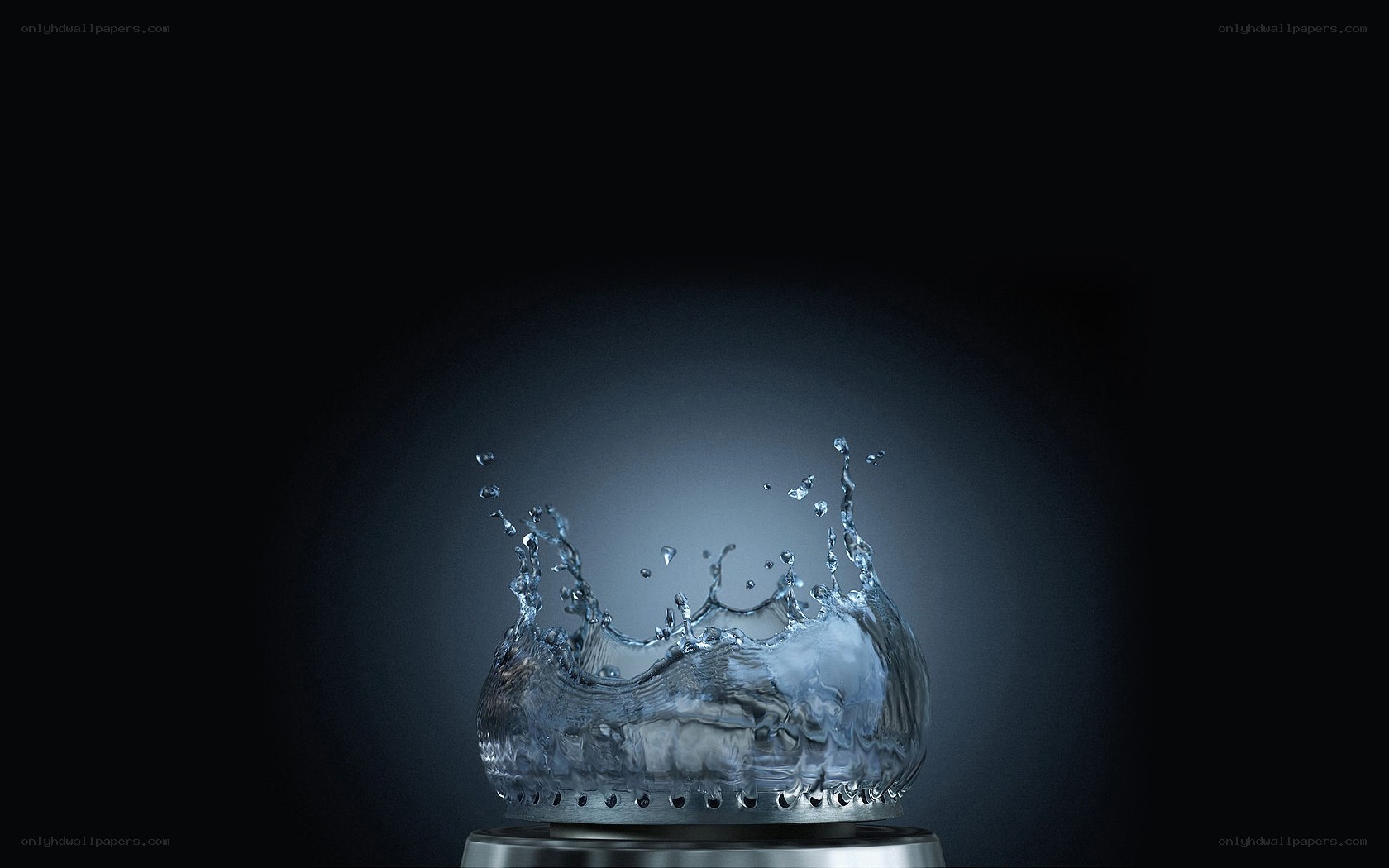 Water splash on dark background